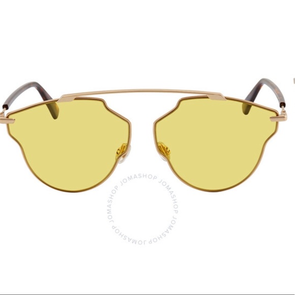 Christian Dior yellow aviator mirrored sunglasses brand new - Picture 2 of 4